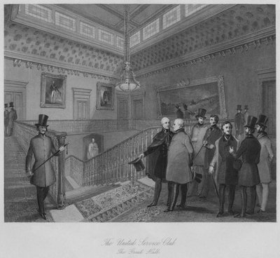 ユナイテッドサービスクラブ。グレートホール、c1841 作： Henry Melville