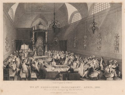 1831 年 4 月、ウィリアム 4 世の国会の閉会。 作： Henry Melville