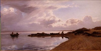 ムール貝の採取、ウェールズの北海岸 作： Henry Moore