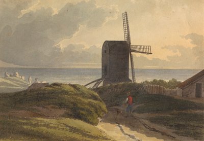ヘイスティングス近くの海岸の風車 作： Henry Morton