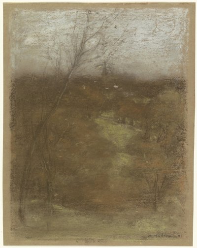 小川のある渓谷の眺め 作： Henry Muhrmann