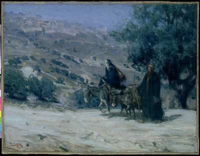 エジプトへの飛行、1899年 作： Henry Ossawa Tanner