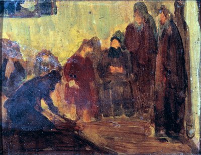 勉強、弟子たちの足を洗うキリスト、約。 1905年。 作： Henry Ossawa Tanner