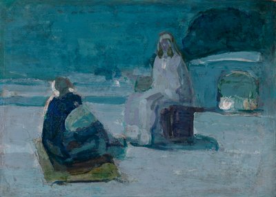 屋上でのキリストとニコデモの研究、カリフォルニア州。 1923年。 作： Henry Ossawa Tanner