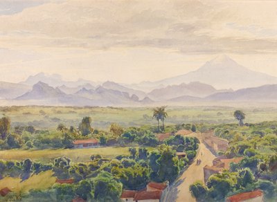 19 世紀後半から 20 世紀初頭のクエルナバカの眺め。 作： Henry Otto Wix