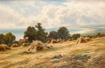 ワージング近くのサセックス海岸の収穫時期 作： Henry Parker