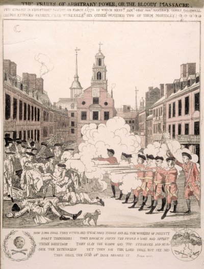 ボストンの虐殺、1770年3月5日 作： Henry Pelham