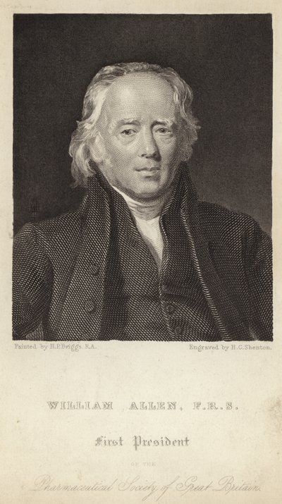 ウィリアム・アレン - 英国薬学会初代会長（1770-1843）（エングレーヴィング） 作： Henry Perronet (after) Briggs