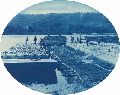 ロックとブラッシュダムの建設、低]。 水]。 1891年 作： Henry Peter Bosse