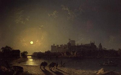 テムズ川から見たウィンザー城の月明かり 作： Henry Pether