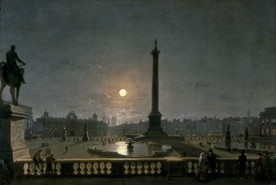 「月明かりのトラファルガー広場」、c1865 作： Henry Pether