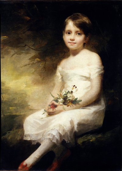 ナンシー・グラハムまたは花を持つ少女の肖像 ヘンリー・レイバーン（1756-1823）の絵画（ec.angl.） 19世紀 日0.91x0.71 m パリ、ルーヴル美術館 作： Henry Raeburn