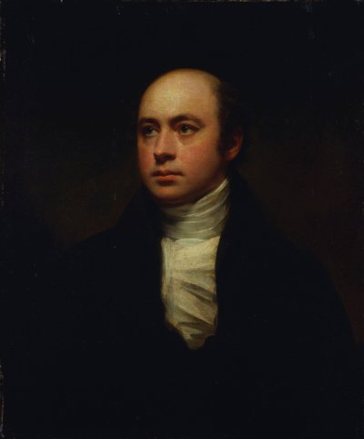ダークジャケットと白のクラバットを着たサーフランシスシャントレーの肖像画 作： Henry Raeburn