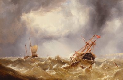 ケント海岸沖の嵐の中で幻滅 作： Henry Redmore