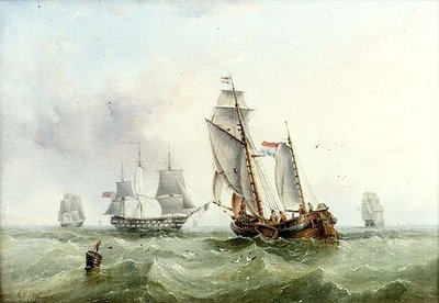 オランダとイギリスの船 作： Henry Redmore