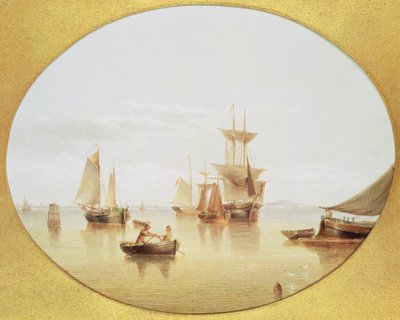 ハーバーシーン-岸にボート 作： Henry Redmore