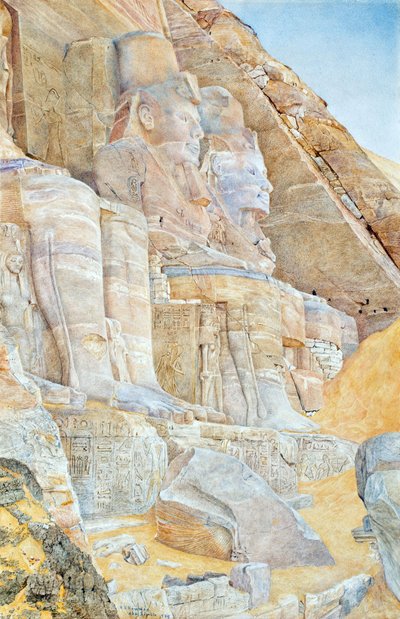 アブシンベルの大神殿 - ニューマン、ヘンリー・ロデリック（1833-1918） - 1905 - 油彩・キャンバス - ムージャンのクラシック美術博物館 作： Henry Roderick Newman