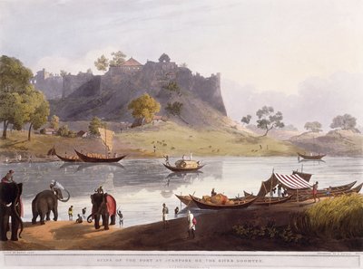 1824年、グームティー川沿いのファンポアにある港の遺跡 作： Henry Salt