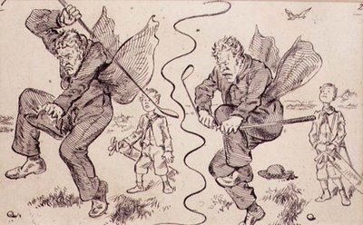 ゴルフコースでのフラストレーション（1870年頃発行の雑誌「グラフィック」のイラスト）（リトグラフ 作： Henry Sandercock