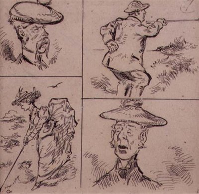 1870年頃に発行された雑誌「Graphic」のイラスト「Golfers」（リトグラフ版） 作： Henry Sandercock