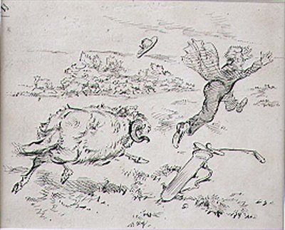 1870年頃に発行された雑誌「Graphic」のイラスト「The Disturbed Golfer」（リトグラフ版） 作： Henry Sandercock