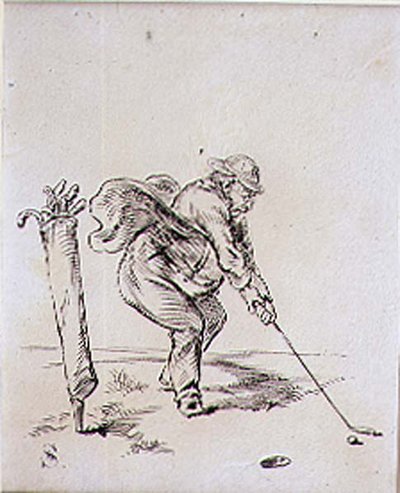 1870年頃に出版された雑誌「Graphic」のイラスト「The Final Stroke」（リトグラフ）。 作： Henry Sandercock