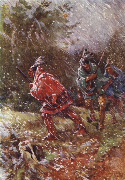 冬の戦跡で（カラーリトグラフ 作： Henry Sandham