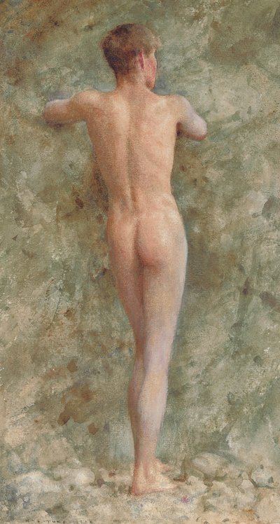 立っている男性のヌード、1914 作： Henry Scott Tuke