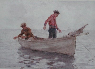 ニューリン沖で釣りをする少年たち 作： Henry Scott Tuke
