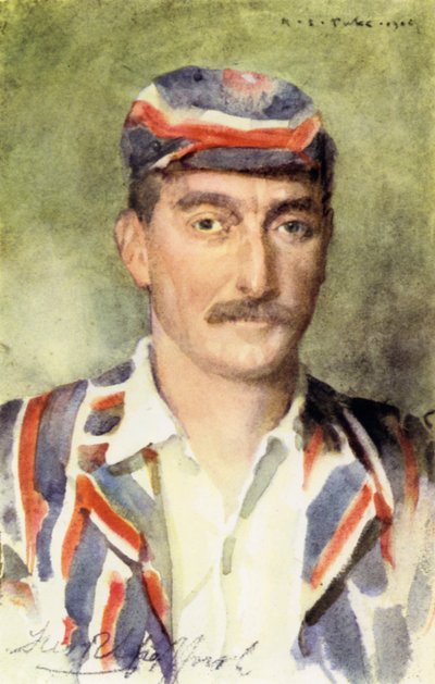 Frederick Robert "Fred" Spofforth, The Demon Bowler (カラーリトグラフ) 作： Henry Scott Tuke