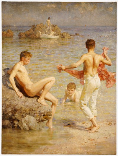 キラリと光る海、1910 作： Henry Scott Tuke