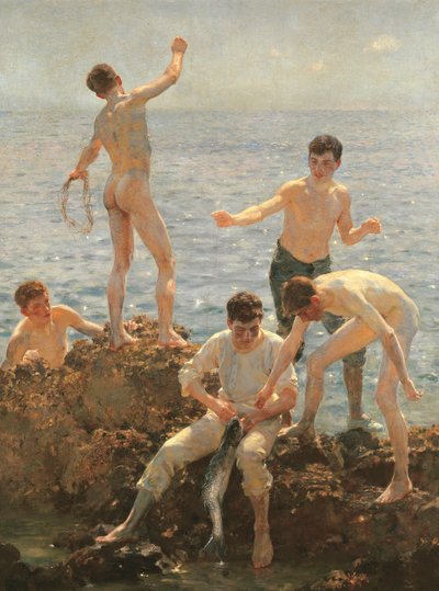 真夏の朝、1908 作： Henry Scott Tuke