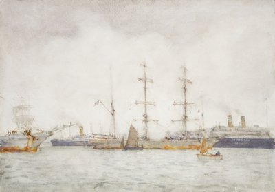 1919年頃の港の船 作： Henry Scott Tuke