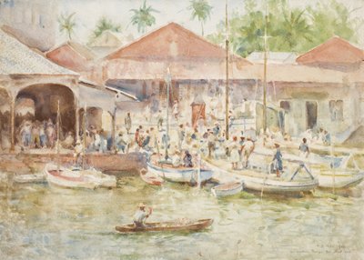 市場、ベリーズ、イギリスホンジュラス、1924 作： Henry Scott Tuke