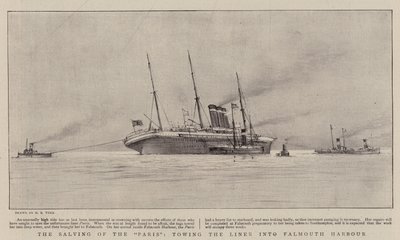 パリの船乗り、ライナーをファルマス港に牽引 作： Henry Scott Tuke