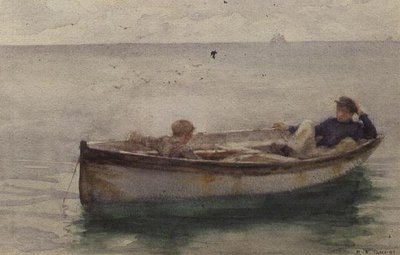 手漕ぎボートの2人の男の子 作： Henry Scott Tuke