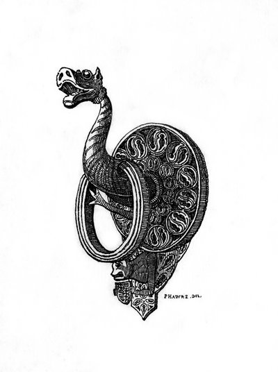 ドアノッカー、14世紀後半、1843年。 作： Henry Shaw