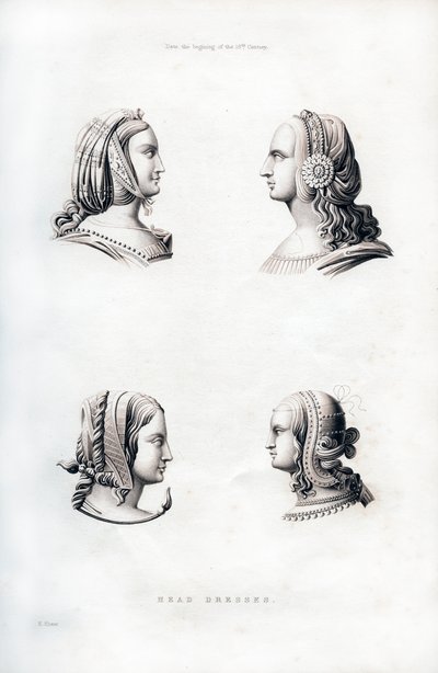 頭飾り、16世紀初頭、1843年。 作： Henry Shaw