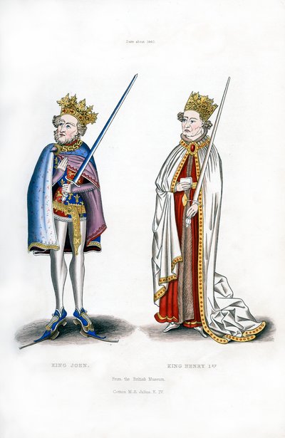 ジョン王とヘンリー1世、c1440、1843年。 作： Henry Shaw