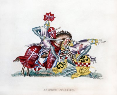 戦う騎士、c1260、1843年。 作： Henry Shaw