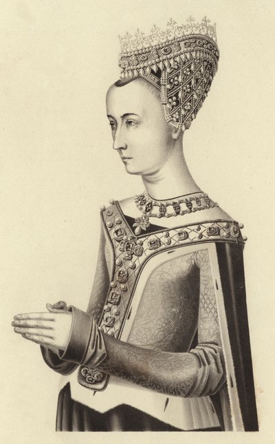 スコットランドのジェームズ3世の女王マーガレット、約1483年 作： Henry Shaw
