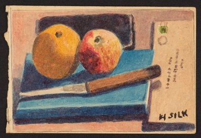 果物とナイフ、1930年頃 作： Henry Silk