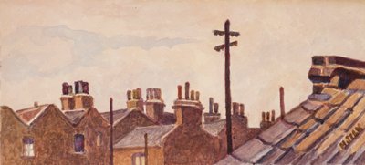 1930年頃のRounton Roadの屋上 作： Henry Silk