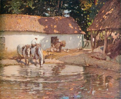 ピカルディファームヤード、c1900 作： Henry Silkstone Hopwood