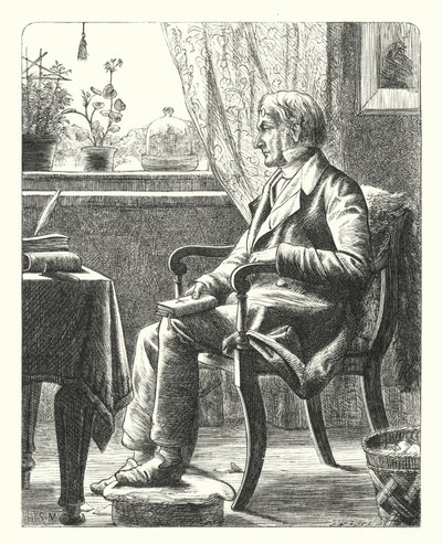 聖書を読む父（エングレービング 作： Henry Stacey (after) Marks