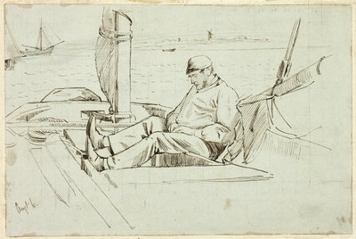 帆船に座る男 作： Henry Stacy Marks