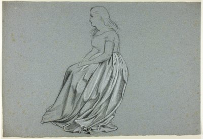 座る女性の横顔 作： Henry Stacy Marks