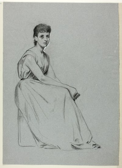 右を向いて座る女性 作： Henry Stacy Marks