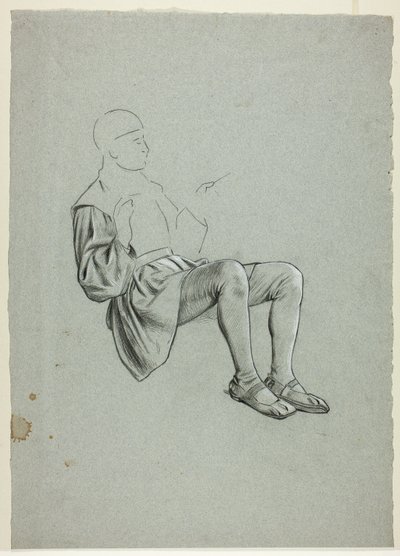 座る男の未完成スケッチ 作： Henry Stacy Marks