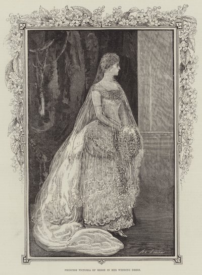 彼女のウェディングドレスのヘッセのビクトリア王女 作： Henry Stephen Ludlow
